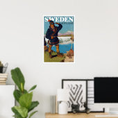 Poster Vintage Lappland Suède Travel (Bureau à domicile)