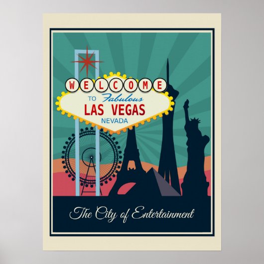Poster Vintage Las Vegas Nevada Travel (Devant)