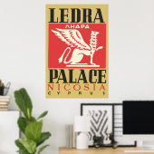 Poster Vintage Ledra Palace Hotel Chypre Voyage (Bureau à domicile)
