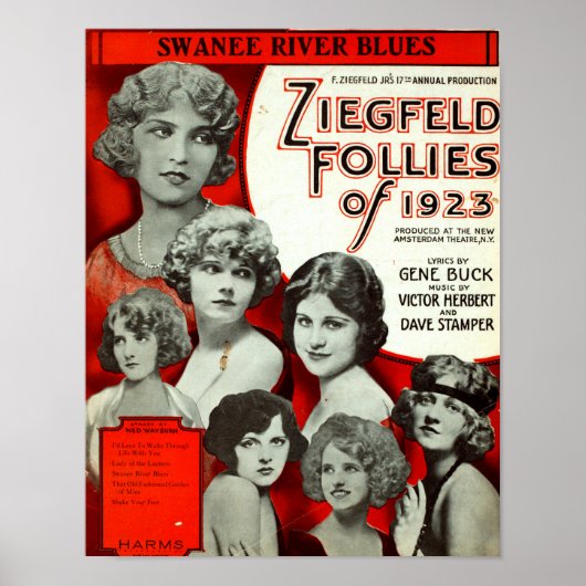 Poster vintage : Les folies de Ziegfeld de 1923 (Devant)