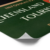 Poster Vintage Les plages appellent le Queensland Austral (Coin)