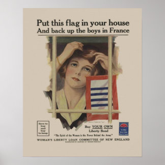 Poster Vintage Liberty Bond Mère militaire 2ÈME GUERRE MO