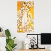 Poster Vintage Lily par Alphonse Mucha (Bureau à domicile)