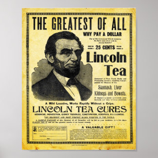 Poster Vintage Lincoln Herbal Remedy Tea Print