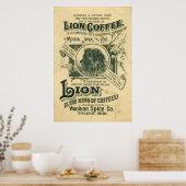 Poster Vintage Lion Café Mocha Java Rio Annonce (Cuisine)