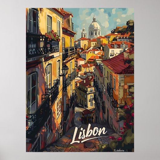 Poster Vintage Lisbonne (Devant)