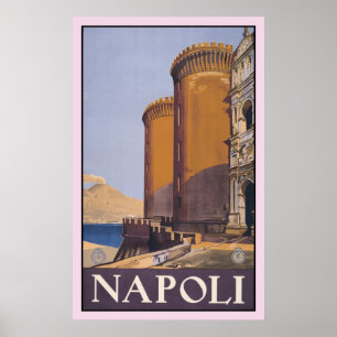 Poster Vintage Litho Travel ad Naples Italy