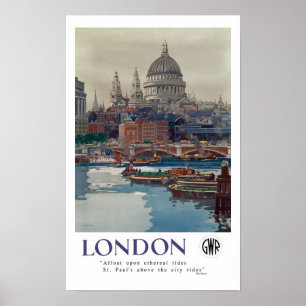 Poster Vintage London GWR Frank H. Mason Travel