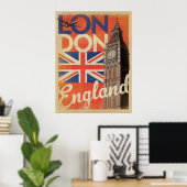 Poster vintage Londres Travel (Bureau à domicile)