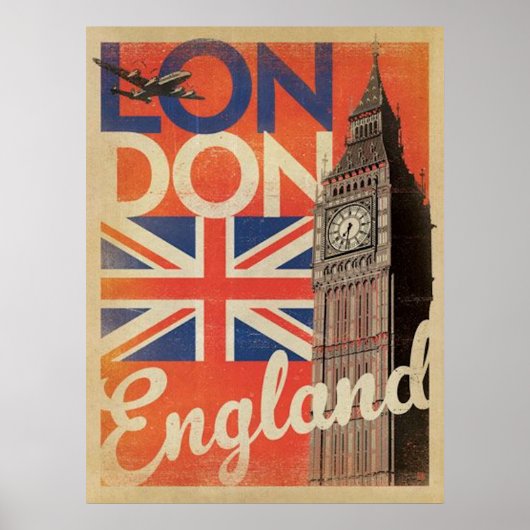 Poster vintage Londres Travel (Devant)