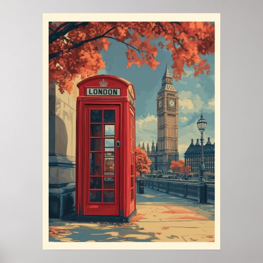 Poster Vintage Londres Travel (Devant)