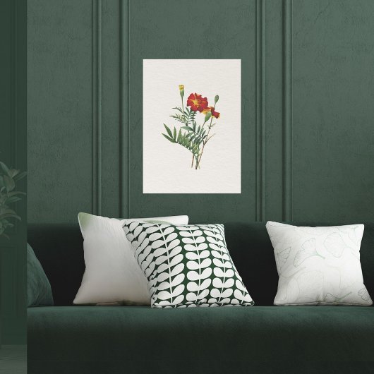 Poster Vintage look Botanique Marigolds