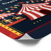 Poster Vintage Love Cirque Carnaval Rouge Blanc Bleu (Coin)