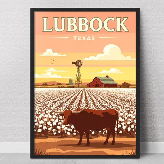 Poster Vintage Lubbock Texas