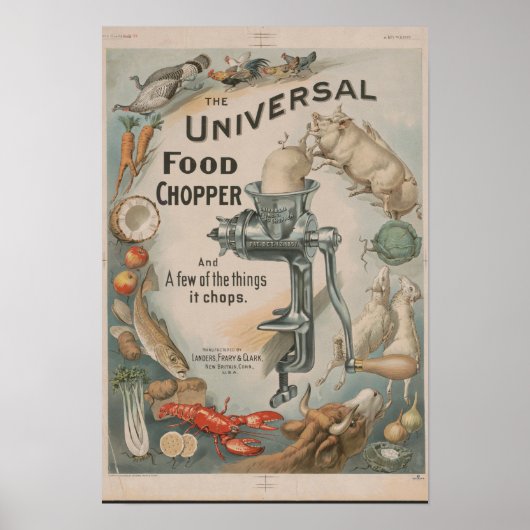 POSTER VINTAGE L'UNIVERSEL ALIMENTAIRE CHOPPER DECO POSTE (Devant)