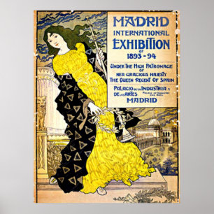 Poster Vintage : Madrid International Exposition, 1893-94