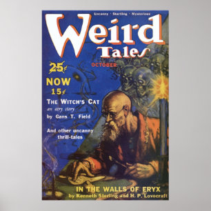 Poster Vintage Magazine Pulp Couverture Contes bizarres