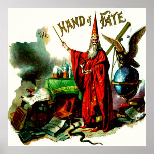 Poster Vintage Magic Wizard Merlin Fate Litho Label Art