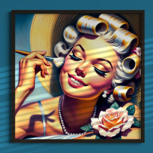 Poster Vintage magnifique portrait de fille