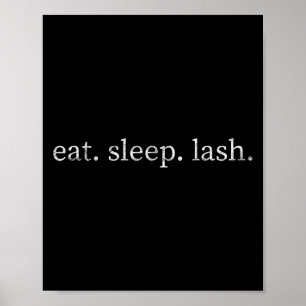 Poster Vintage Manger Sleep Lash Citation Lash Tech Lash