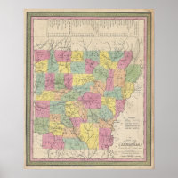 Vintage Map of Arkansas