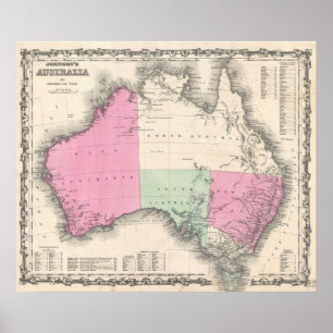 Poster Vintage map of Australia
