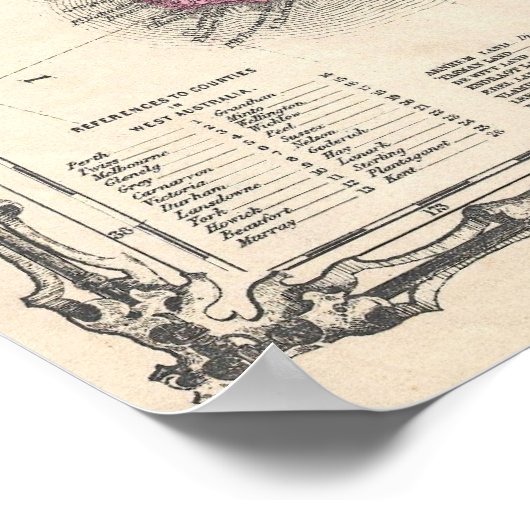 Poster Vintage map of Australia (Coin)