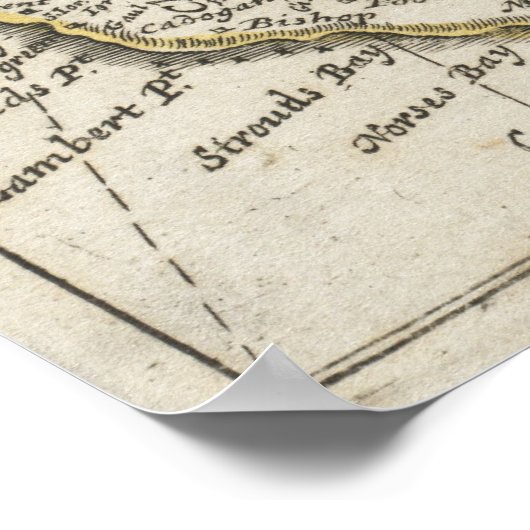 Poster Vintage Map of Barbados (Coin)