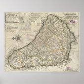 Poster Vintage Map of Barbados (Devant)