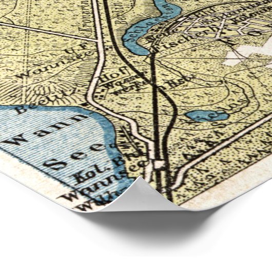 Poster Vintage Map of Berlin Germany (Coin)