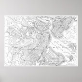 Poster Vintage Map of Boston (Devant)
