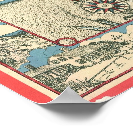 Poster Vintage Map of Cape Cod (Coin)
