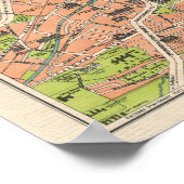 Poster Vintage Map of Edinburgh Scotland (Coin)