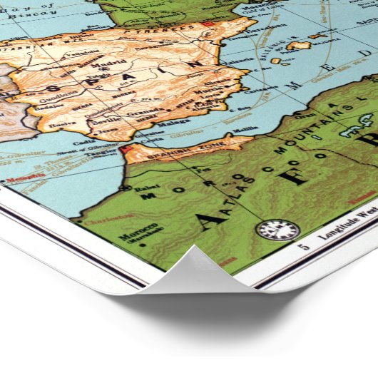 Poster Vintage Map of Europe (Coin)