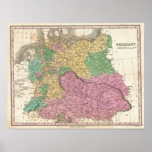Poster Vintage Map of Germany