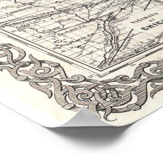 Poster Vintage Map of Illinois (Coin)