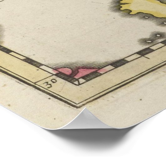 Poster Vintage Map of Japan (1665) (Coin)