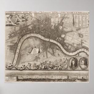 Poster Vintage Map of London