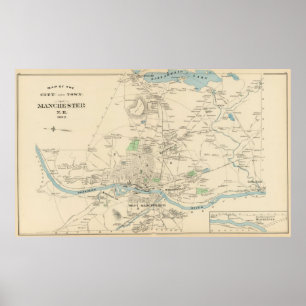 Poster Vintage Map of Manchester