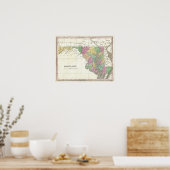 Poster Vintage Map of Maryland (Cuisine)