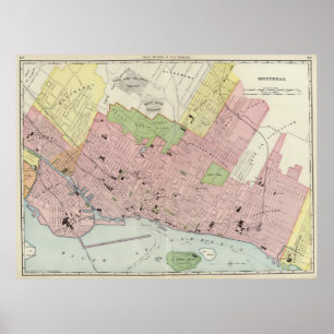 Poster Vintage Map of Montreal (1903)