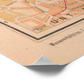 Poster Vintage Map of Munich Germany (1890) (Coin)