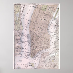 Poster Vintage Map of New York