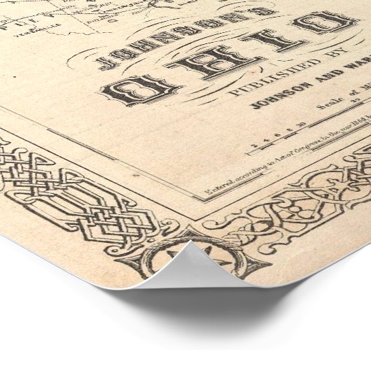 Poster Vintage Map of Ohio (Coin)