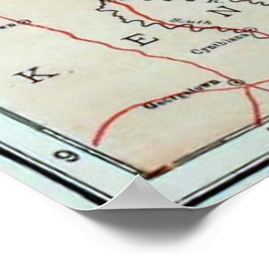 Poster Vintage map of Ohio (Coin)