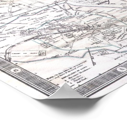 Poster Vintage Map of Paris (Coin)