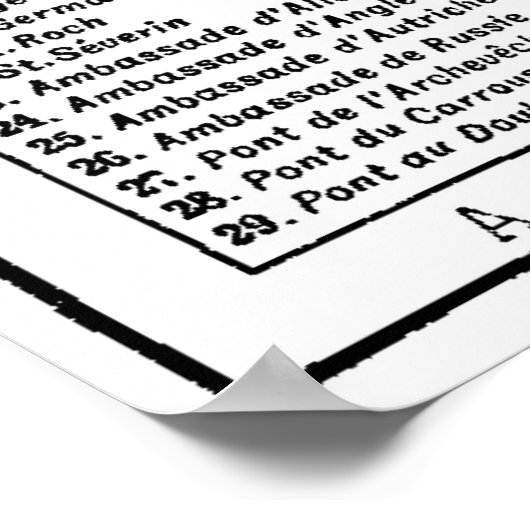 Poster Vintage map of Paris (Coin)