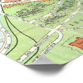 Poster Vintage map of Paris (Coin)