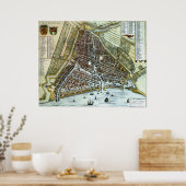 Poster Vintage Map of Rotterdam Netherlands (Cuisine)