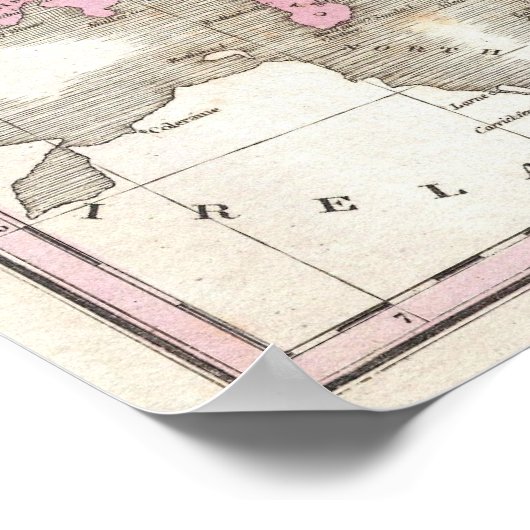 Poster Vintage Map of Scotland (Coin)